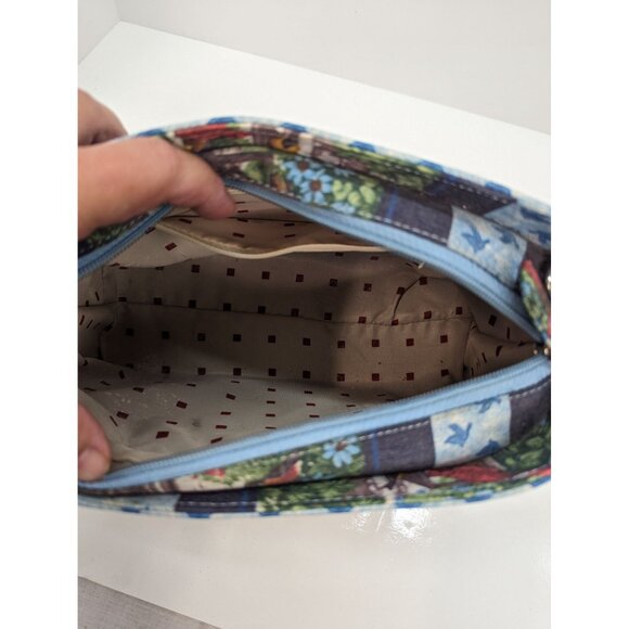 Cat Watching Birds Hard Body Single Handle Purse Bag Beaded with Feet - Picture 7 of 8